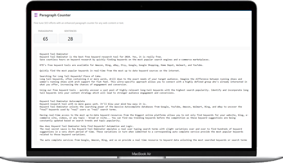 Paragraph Counter - Keyword Tool Dominator